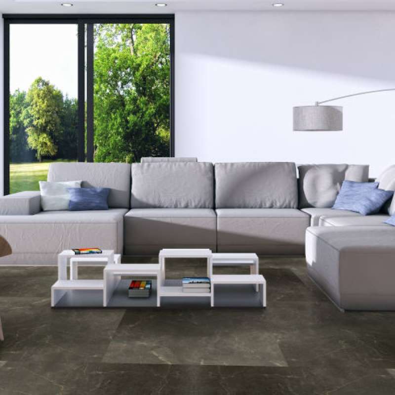 TFD Marble Antraciet Vinyl Raumbild Wohnzimmer TFD Marble Antraciet Vinyl Raumbild Wohnzimmer